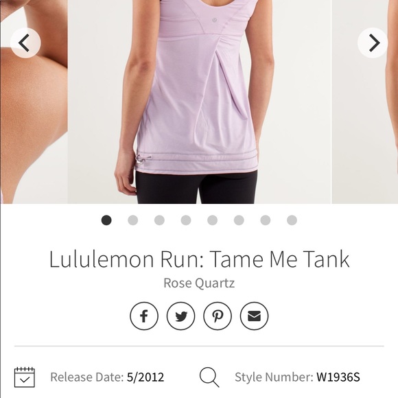Lululemon Run: Tame Me Tank in Rose Quartz (Light Purple) Size 2 - Picture 5 of 6